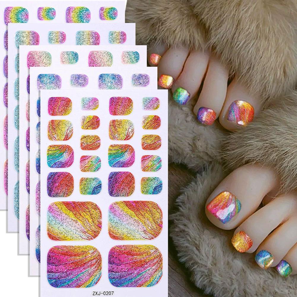 สติกเกอร์ติดเล็บเท้าแบบเจลสีรุ - Full Cover Adhesive บทวิจารณ์และราคา